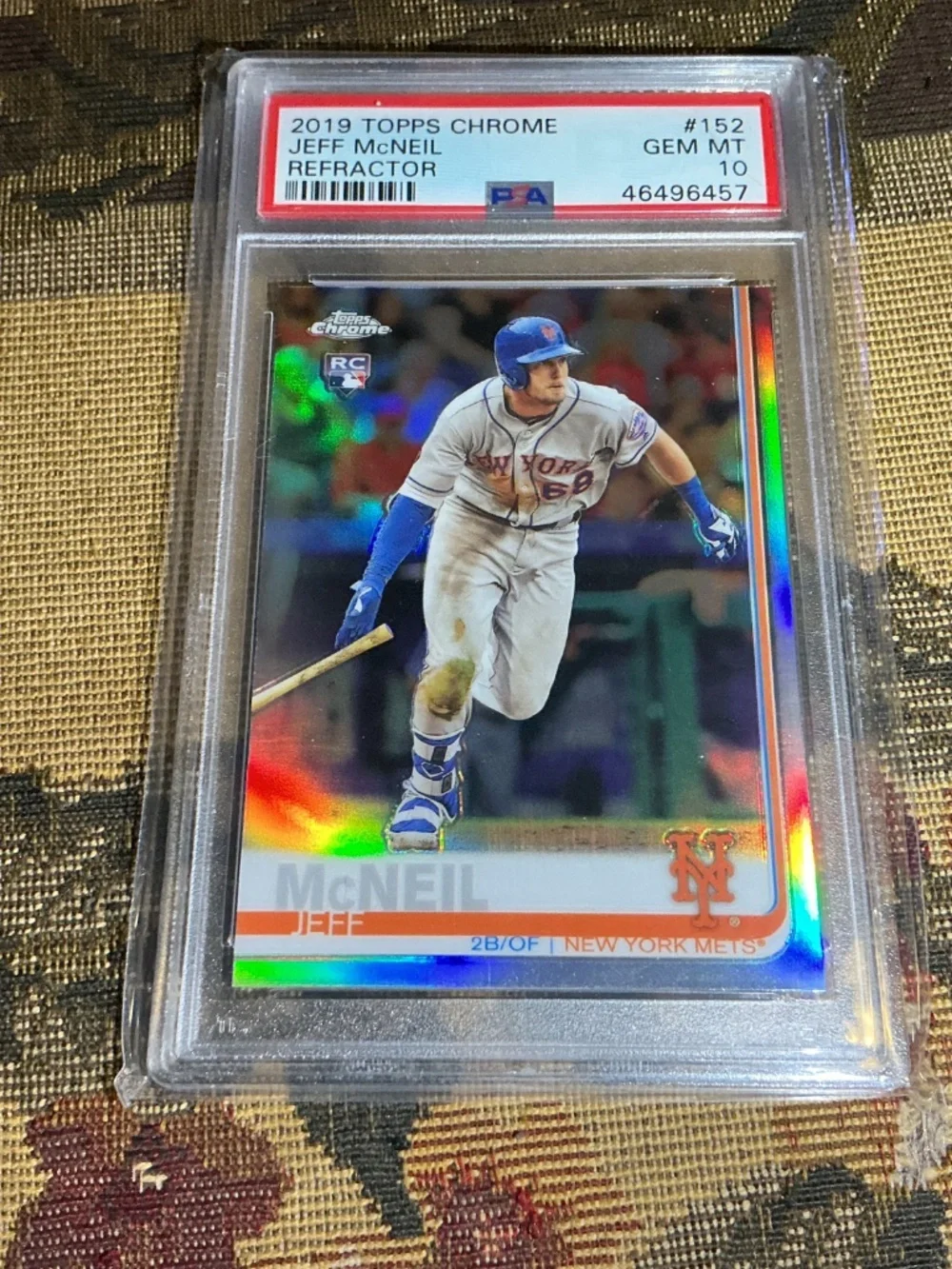 2019 Topps Chrome Jeff McNeil Rookie Refractor #152 graded gem mint PSA 10 MLB